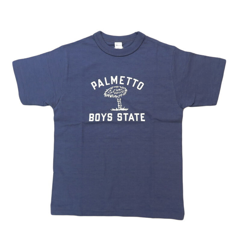 ウェアハウス WAREHOUSE フロッキー プリント 半袖 Tシャツ "PALMETTO BOYS STATE" シャドーボーダー ローゲージ編み WH4601【2025年春夏新作】