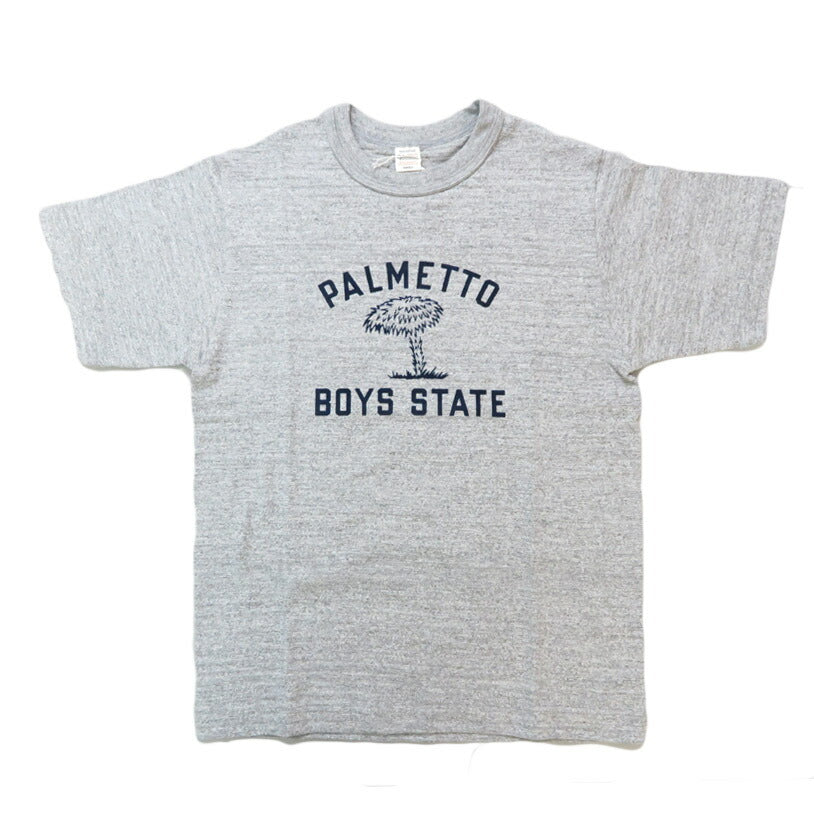 ウェアハウス WAREHOUSE フロッキー プリント 半袖 Tシャツ "PALMETTO BOYS STATE" シャドーボーダー ローゲージ編み WH4601【2025年春夏新作】