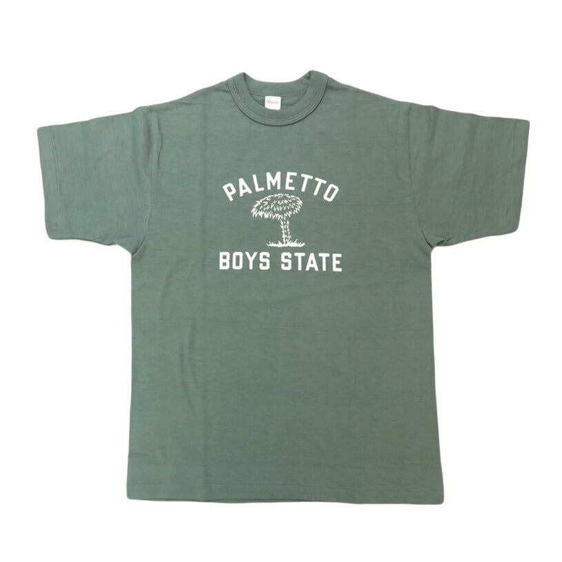 ウェアハウス WAREHOUSE フロッキー プリント 半袖 Tシャツ "PALMETTO BOYS STATE" シャドーボーダー ローゲージ編み WH4601【2025年春夏新作】