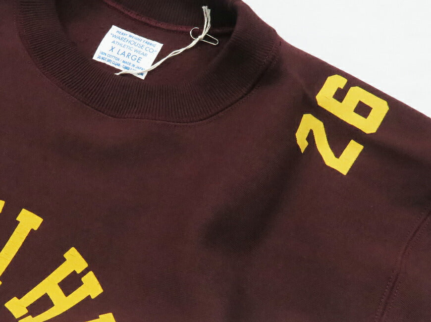 ウェアハウス WAREHOUSE 長袖 リバーススタイル クルーネック プリント スウェット トレーナー MIAMI HIGH FOOTBALL WH483 【2024-25年秋冬新作】