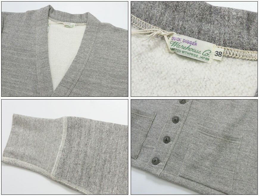 ウェアハウス WAREHOUSE 長袖 4本針スウェットカーディガン 4NEEDLES SWEAT CARDIGAN Lot.498 【2026年春夏新作】