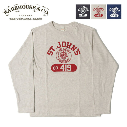 ウェアハウス WAREHOUSE 長袖クルーネックT プリント ST.JOHN'S  Lot.5906 【2026年春夏新作】