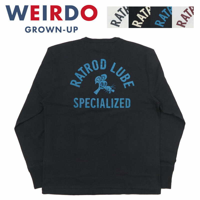 WEIRDO ウィアード 長袖 ヘンリーネック Tシャツ 胸ポケット 天竺生地 ”RATROD LUBE” GLAD HAND グラッドハンド WRD-24-AW-14【2024-25年秋冬新作】