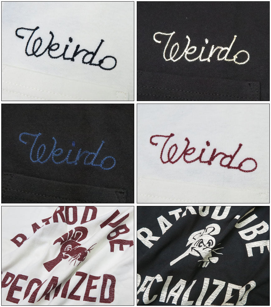 WEIRDO ウィアード 長袖 ヘンリーネック Tシャツ 胸ポケット 天竺生地 ”RATROD LUBE” GLAD HAND グラッドハンド WRD-24-AW-14【2024-25年秋冬新作】