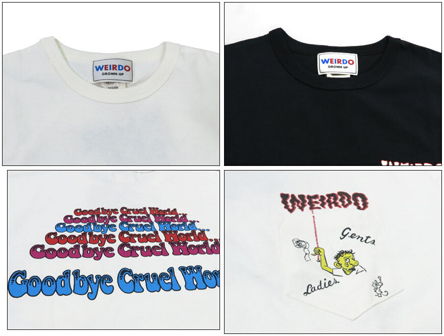 WEIRDO ウィアード 胸ポケット 半袖 プリント Tシャツ 「Goodbye Cruel World...」 GLAD HAND グラッドハンド WRD5123【2025年春夏新作】