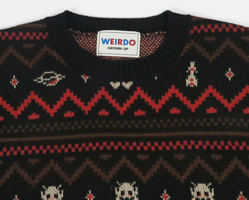 WEIRDO ウィアード コットンジャガードニット クルーネック セーター LOOK INVADING WRD5310 GLAD HAND グラッドハンド 【2025年秋冬新作】
