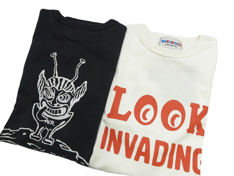WEIRDO ウィアード グラッドハンド 長袖 クルーネック Tシャツ LOOK INVADING - L/S T-SHIRTS WRD5311 【2025年秋冬新作】