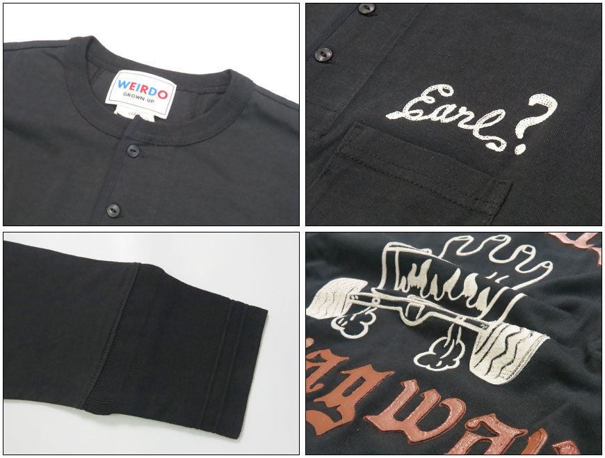 WEIRDOウィアード長袖ロングスリーブヘンリーTeeFLAMEGLADHANDグラッドハンドDRAGWAYL/SHenryTeeドラッグウェイWRD5312【2025年秋冬新作】