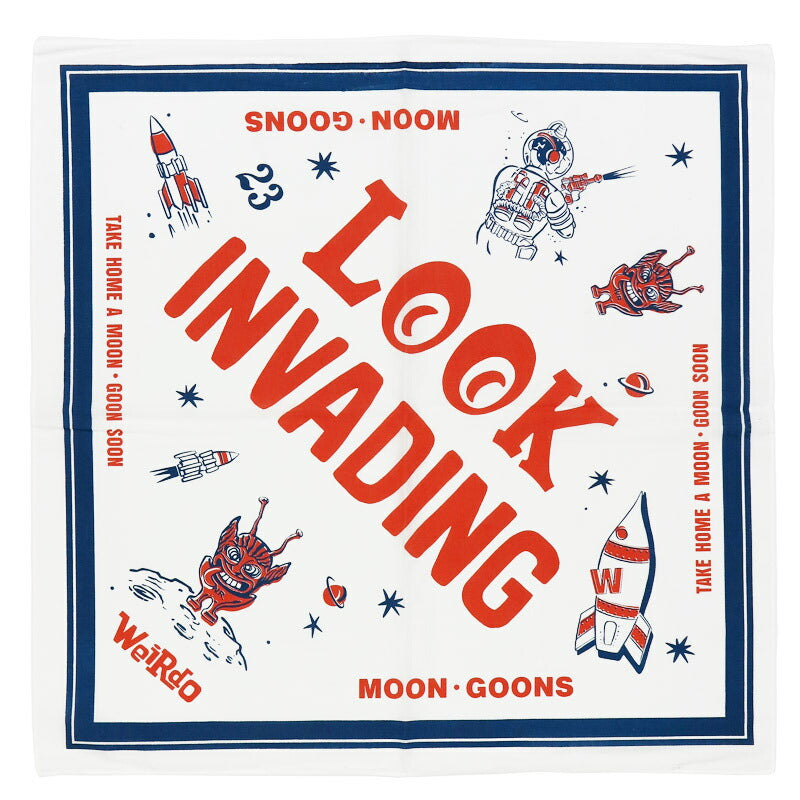 WEIRDO ウィアード コットン バンダナ 53cm/53cm LOOK INVADING WRD53G08 GLAD HAND グラッドハンド 【2025年秋冬新作】