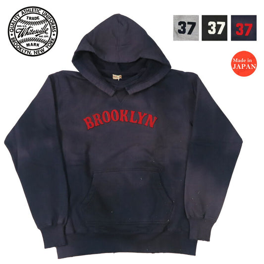 WHITES VILLE ホワイツビル 後付けフード プルオーバー スウェット パーカー ユーズド加工モデル フェルトワッペン BROOKLYN WV69583 【2025年秋冬新作】