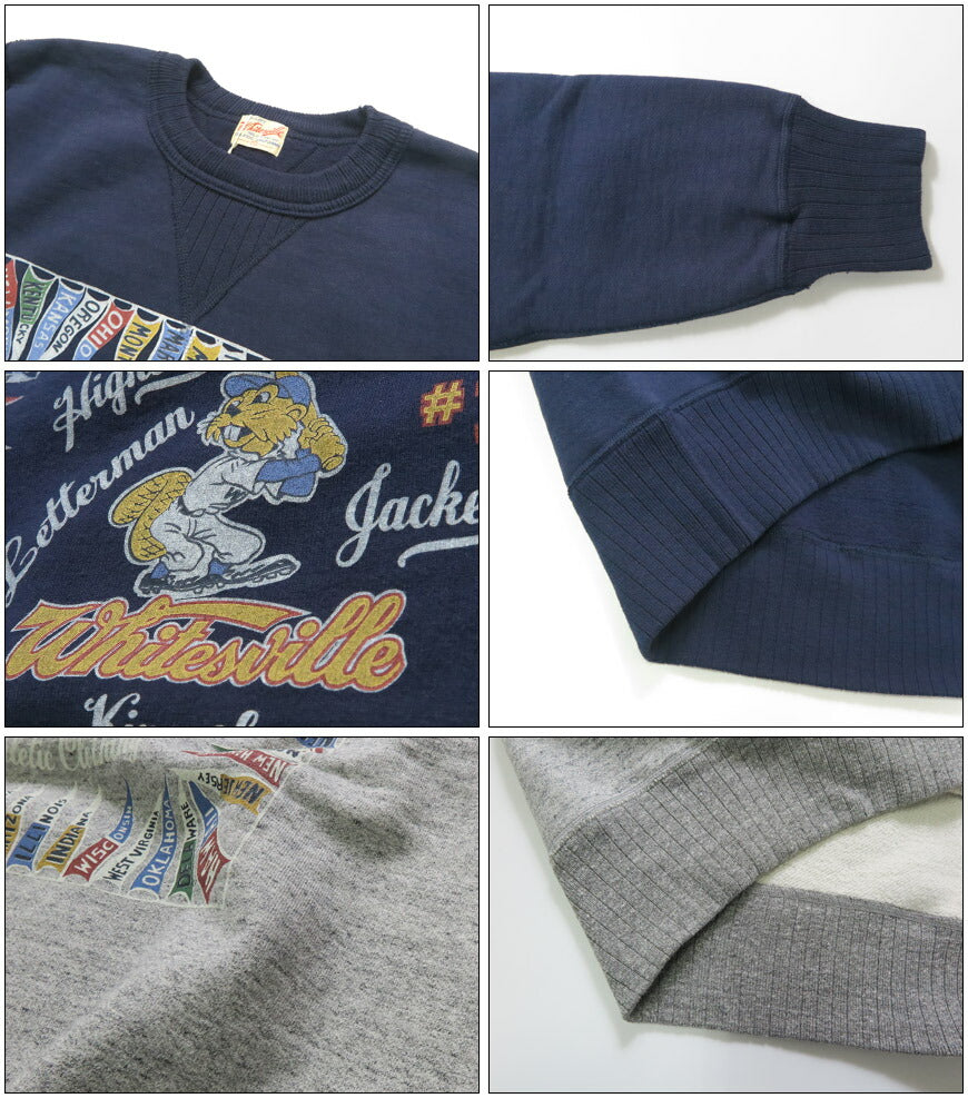 WHITES VILLE ホワイツビル スウェット トレーナー クルーネック Vネック ガゼット 針抜きリブ  プリント WV69614 【2025年秋冬新作】