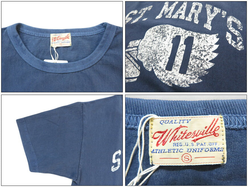 WHITES VILLE ホワイツビル 半袖 クルーネック St. Mary’s Aviatorsピグメントダイ Tシャツ WV79533 【2025年春夏新作】