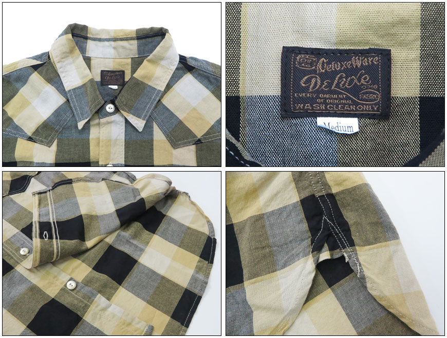 デラックスウェア DELUXEWARE ウエスタンチェックシャツ WESTERN CHECK SHIRT 真夏対応素材 半袖 チェックシャツ WWS-32S【2026年春夏新作】