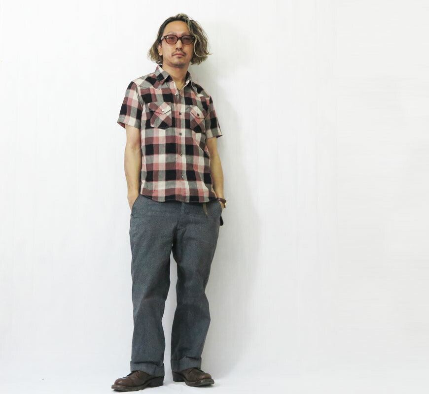 デラックスウェア DELUXEWARE ウエスタンチェックシャツ WESTERN CHECK SHIRT 真夏対応素材 半袖 チェックシャツ WWS-32S【2026年春夏新作】